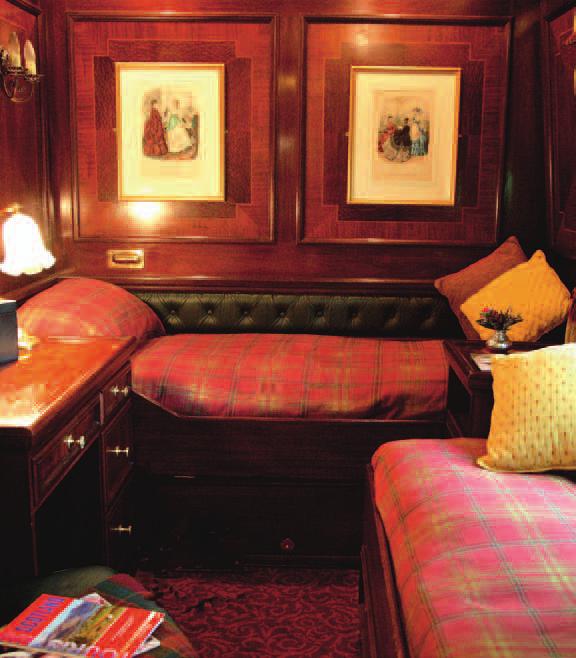 THE ROYAL SCOTSMAN The Royal Scotsman Our three-night journey on The Royal Scotsman takes us straight into the heart of the Highlands, through landscapes of towering, pine-clad mountains reflected in