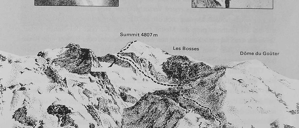 The following 450 altimetres will lead us through the maze of crevasses to Refuge du Grands Mulets at 3.050m.