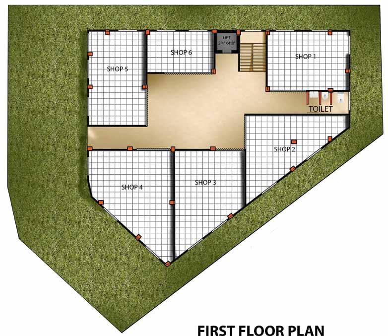 Typical Floor Plan: First Floor N Area Statement Shop No.
