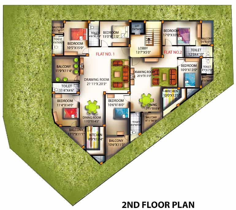 Typical Floor Plan: Second Floor N Area Statement