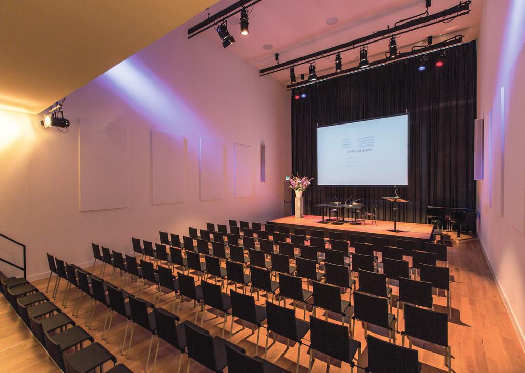 GROTE ZAAL A multifunctional room of over 220m2 both spatial and intimate. Front and rear have daylight and the room comes with blackout facilities.