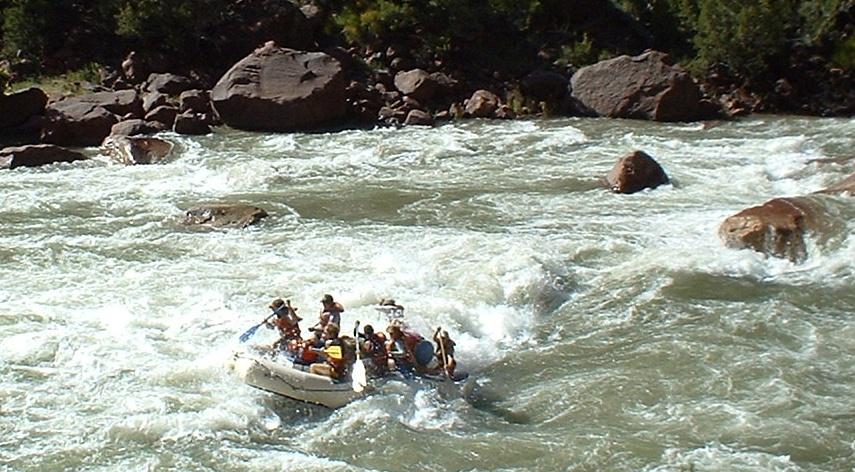 water and raging rapids through three dramatic canyons Lodore, Whirlpool and Split Mountain.