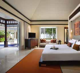 Each of the four villas offers a private pool, verandah, sun lounge, sunken bath, outdoor jet pool,