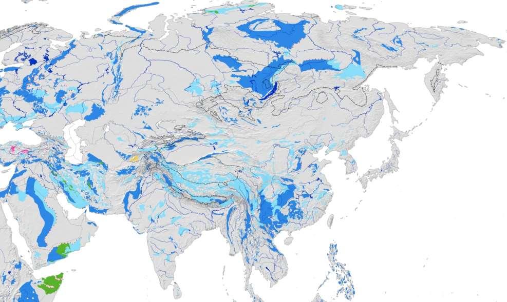 Karst Aquifer Map of Asia Note the large permafrost areas in Siberia and Tibet.