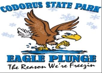 The Eagle Plunge had 84 brave plungers that jumped into the frigid waters of Lake Marburg, mostly with smiling faces.