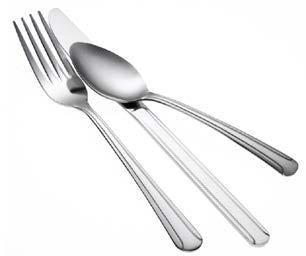 Walco Monterey Collection 18/0 Stainless Steel Dinner Fork 18/3 Dzn #38361 Oyster Fork 18/3 Dzn #38436 Salad Fork 18/3 Dzn #38396 Dinner Knife 8/3 Dzn #38471 Bouillon Spoon 18/3 Dzn #38281