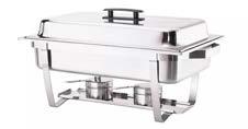 BUFFET & CATERING Chafers Fuel Stove Utensils BUFFET & CATERING Chafers Full Size Chafer Dish Set Includes food pan, water pan, dome lid, (2) fuel holders, welded frame,