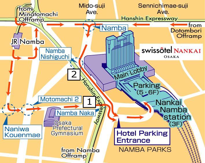 Get across Namba naka intersection, you will see a McDonald s to your right and a little further