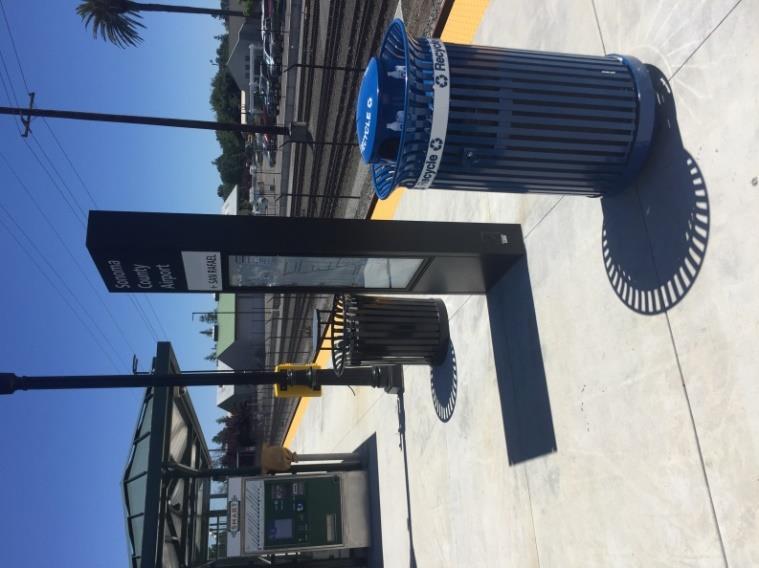 SONOMA COUNTY AIRPORT STATION Signage, Recycle Trash