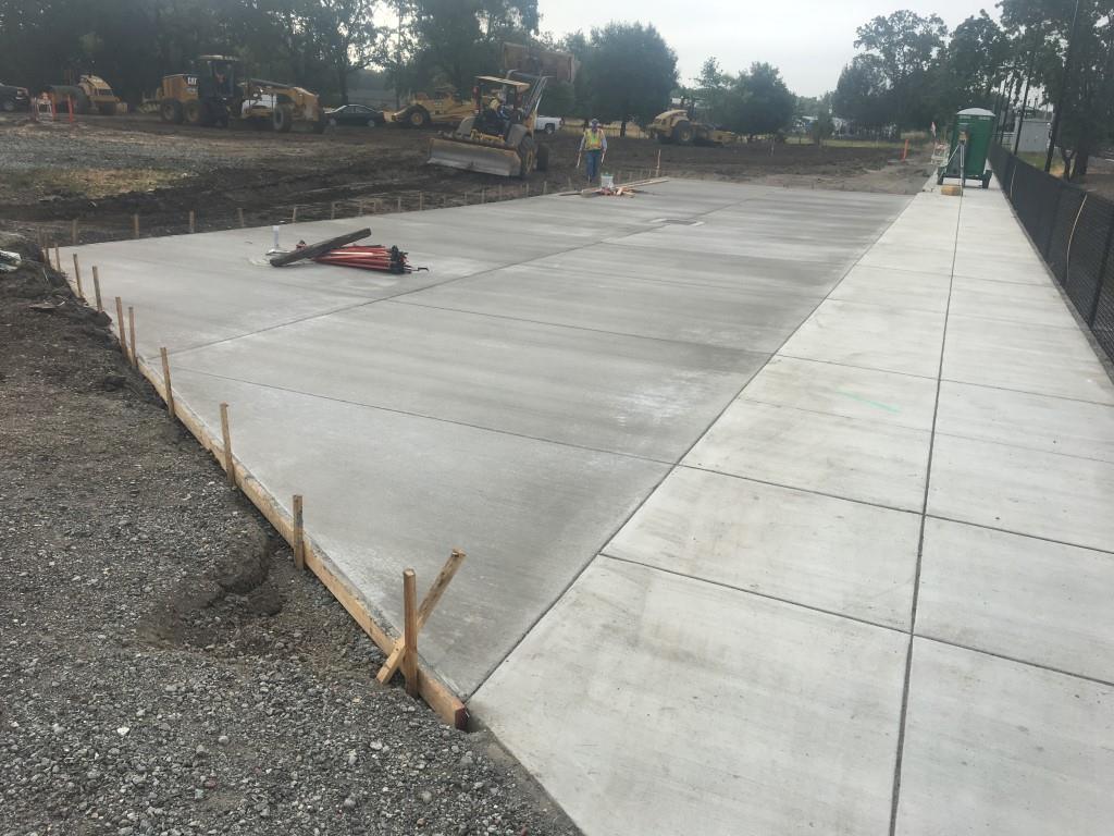 Opening Day Concrete area for the bike parking lot and