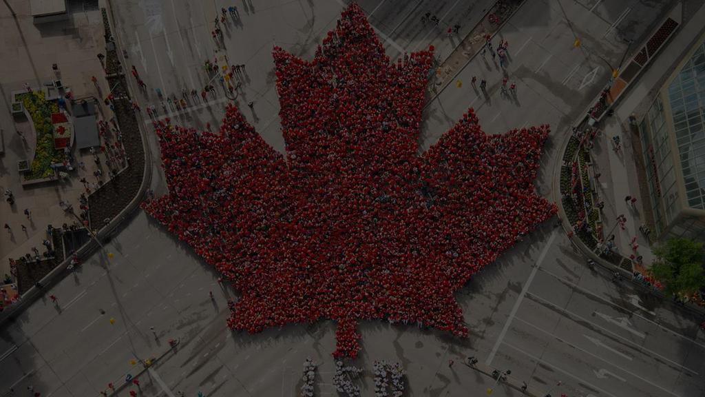 July 1, 2017 With help from media partners, volunteers, the community and sponsors, the Downtown Winnipeg BIZ gathers 3,600 people at Portage & Main to create the largest Living Maple Leaf a spin on