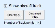 Once the aircraft is moving on the map, you can select if you want to plot its travelled path or not, by the Show aircraft track option in My Page.