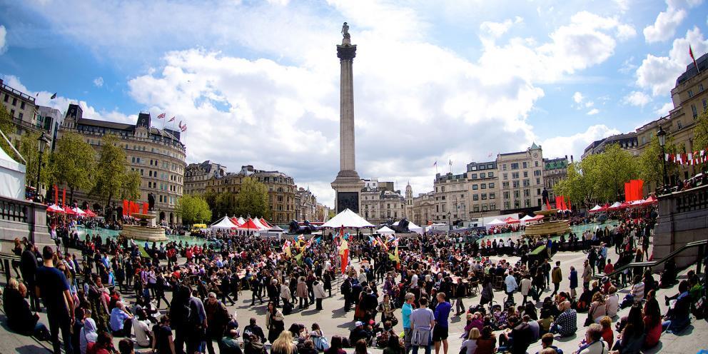 TRAFALGAR SQUARE Trafalgar Square commemorates Admiral Nelson s victory in the