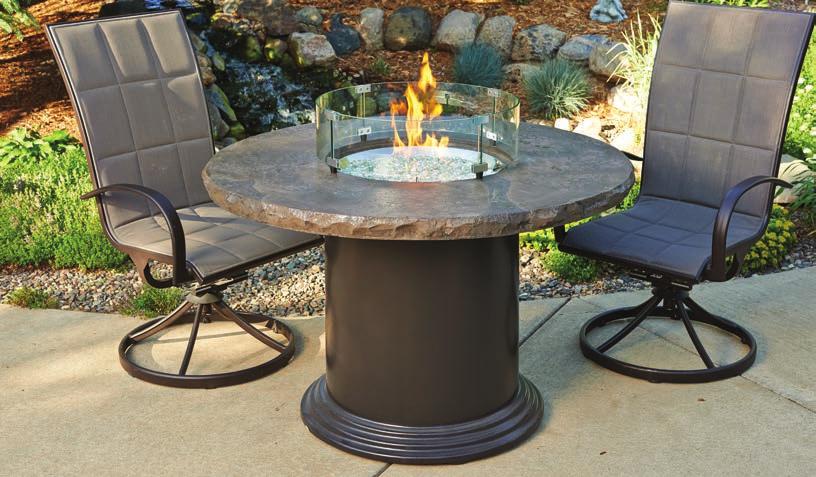 Pub Height Lazy Susan Swivel Burner Cover Colonial Pub Fire Pit Table with Grand Colonial Granite Top GC-48-PUB-K