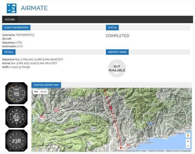 Airmate server can also send them automatically an email after your takeoff and landing, including the link to the flight tracking URL.