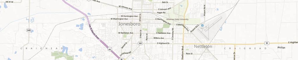 ABOUT THE AREA Jonesboro is a city of distinction in Northeast Arkansas. We are the 5th largest city in Arkansas, with a population of over 67,000.