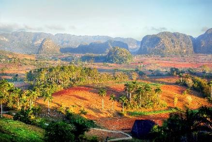 Day 11 Vinales Enjoy a day trip to Vinales. View the best scenery of Cuba where tobacco and agriculture fields and limestone outcrops fill in the landscape.