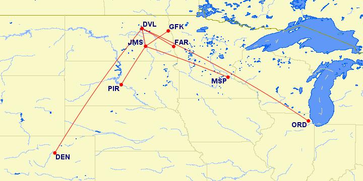 Appendix A Nonstop Great Circle Miles to Devils Lake (DVL) Fargo (FAR) 128 Jamestown (JMS) 83 Denver (DEN) 638