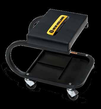 ground clearance Made in USA Seat Creepers Overall size: 14"L X 19"W X 15"H Attractive custom brand logos 16-gauge 1" steel frame