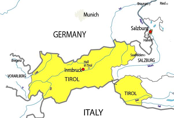 Tyrol The state of Tyrol is separated into two parts. The larger territory is called North Tyrol and the smaller area is called East Tyrol. With a land area of 12,683.