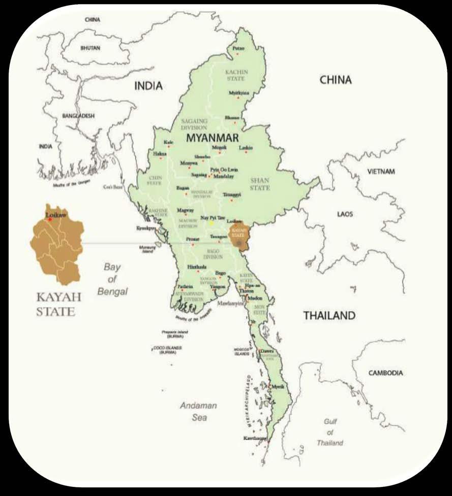 Myanmar with its Cities
