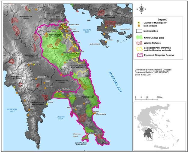 The region of Eastern Peloponnese including valuable nature elements, culture and productive activities in the area of intervention, may be a new Biosphere Reserve in Greece.