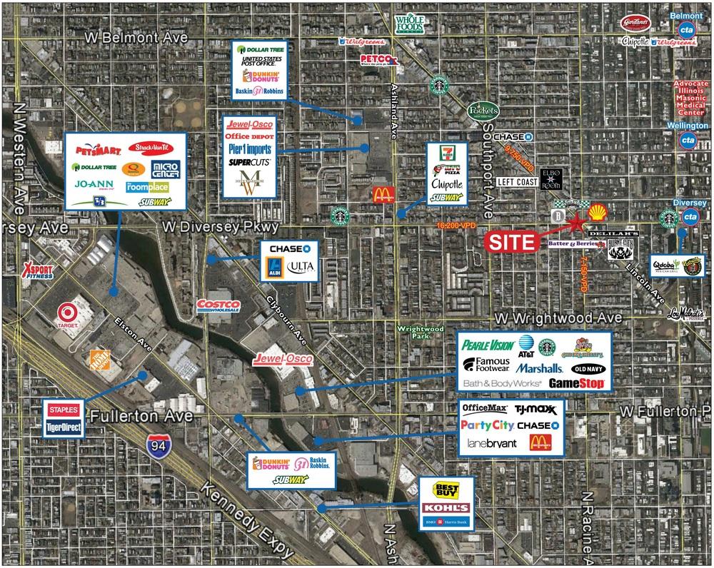 Retail Area Map LINCOLN PARK RETAIL 2800 N LINCOLN AVE,
