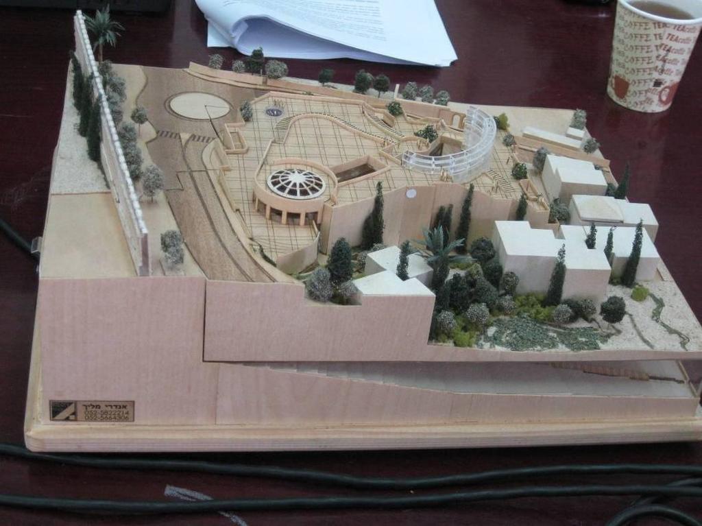 The model of the planned building in the Givati Parking Lot that was presented to the District Planning and Construction Committee After five years of excavations, in which depths of ten meters and