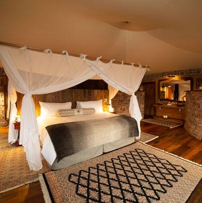 Each is under beige, flowing canvas, with canopy ceilings and open (yet netted) views of the river frontage, with Moroccan style influences throughout the décor.