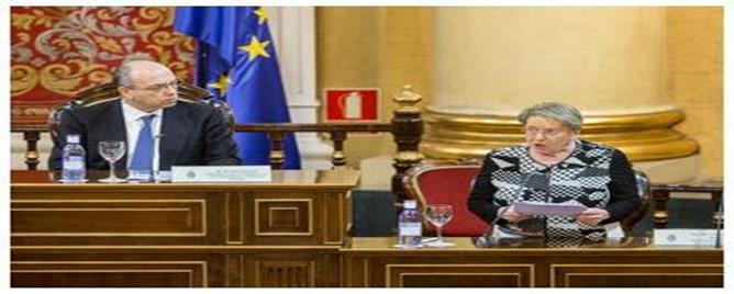 SENATE OF SPAIN (MADRID): of the State of Spain with the lecture by Mrs.