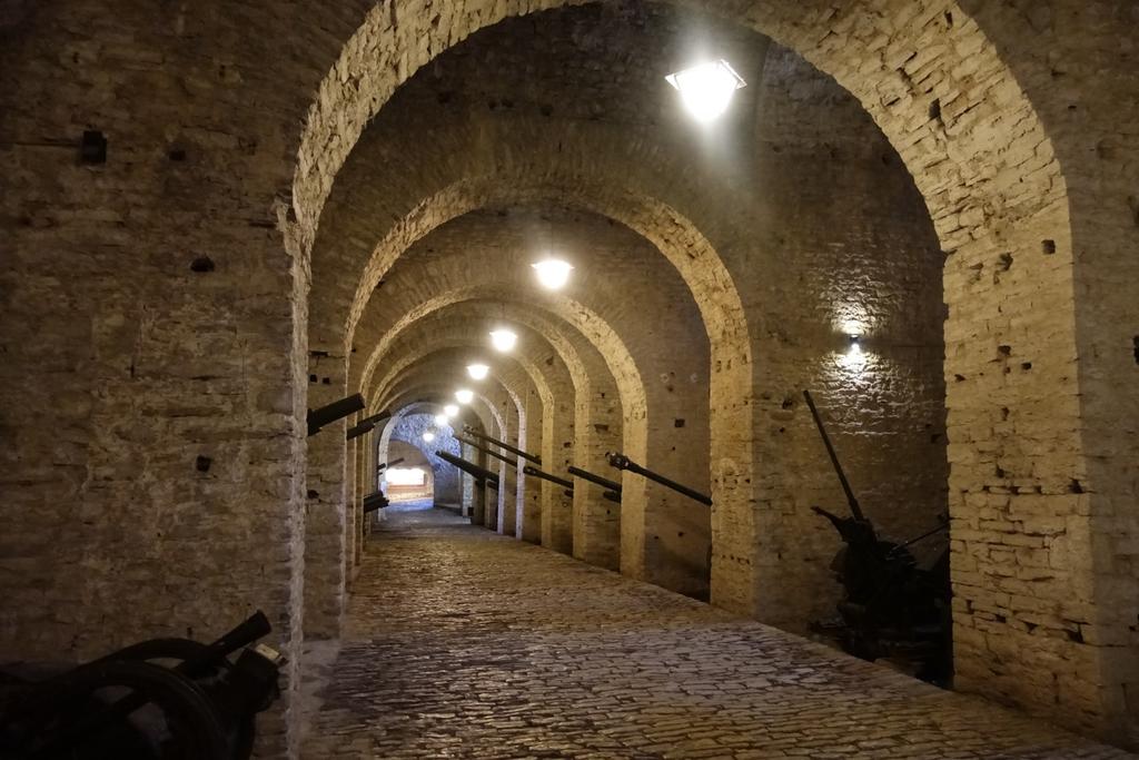 The galleries below the fortress had an extensive collection of WWII artillery.