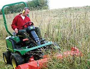 Ride on Mowers John Deere 1445 and Trimax Flail Out front flail mower 5ft heavy duty flail ideal for long grass