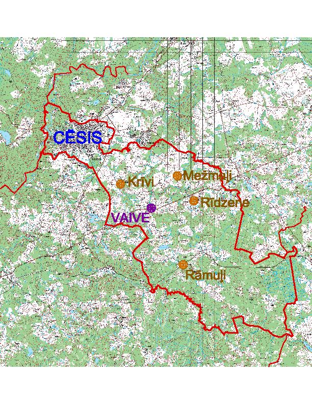 Cēsis Municipality Territory 171.73 sq. m. Cēsis town 19.28 sq. m. Vaive parish 152.45 sq. m. Inhabitants 19 861 (01.01.2010.