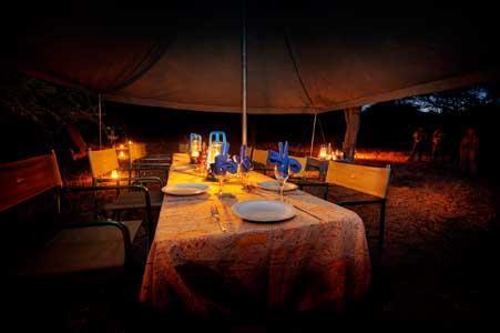 The magic of a mobile camp becomes apparent as the sun sets and you enjoy drinks around the fire before a starlit dinner and a great night s rest after falling asleep to the sounds of the