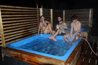 5.Sauna and Jacuzzi with a fireplace room There is wooden sauna in
