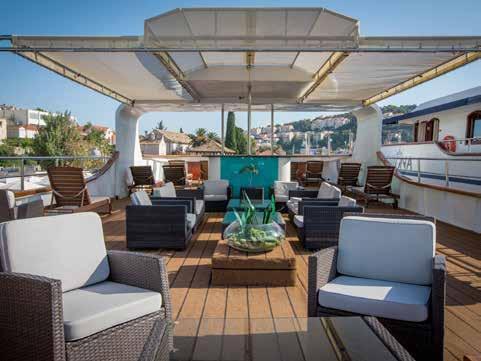 Sun Deck Restaurant Sun Deck Upper Deck Seating Area Twin Cabin Double Cabin Life On board If comfort and a relaxed