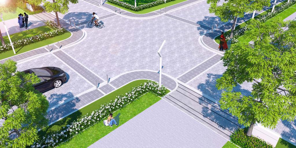 PROJECT HIGHLIGHTS 50 feet Central Main Road adorned by greenery on both sides and 40 feet Internal Roads give this layout a promising sustainable future Carefully designed footpaths which have