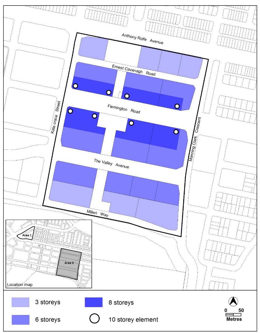 Figure 19 (This figure is being deleted) Setbacks and building height zones in Precinct 2a