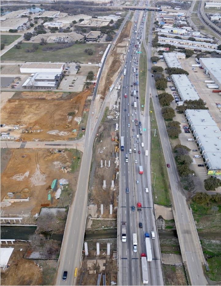 SOUTHBOUND MAINLANES NEAR BELT LINE Late March Open left lane of southbound frontage road near