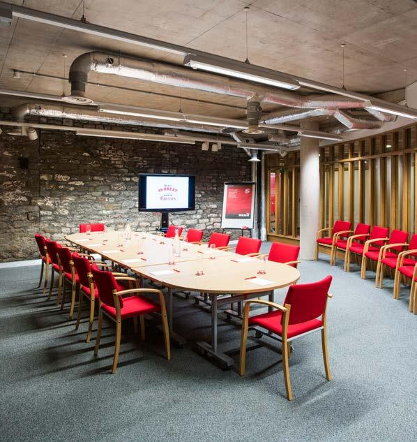 Shown: Boardroom arrangment KIRBY LAING ROOM The Kirby Laing Room, with its impressive curved wall and historic foundation of the steamship engine works, lies in the heart of