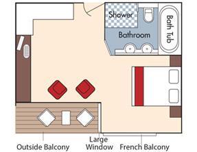 Suite, Violin Deck French Balcony & Outside Balcony, 350 sq. ft.