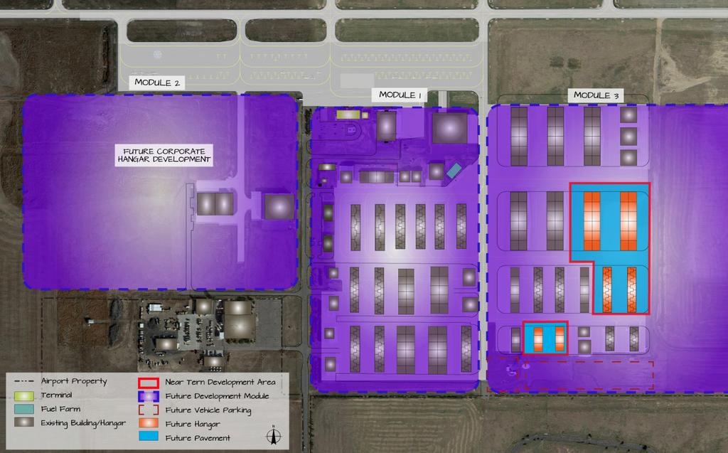 sufficient space available for future T-hangar and small box hangar development to accommodate demand throughout the planning period (see Figure 5-9).