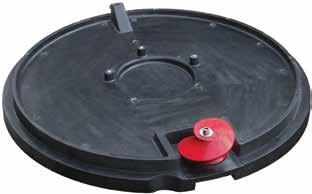 Use composite lids to avoid back and finger injuries associated with cast iron lids. Lids also have a slip-resistant surface.