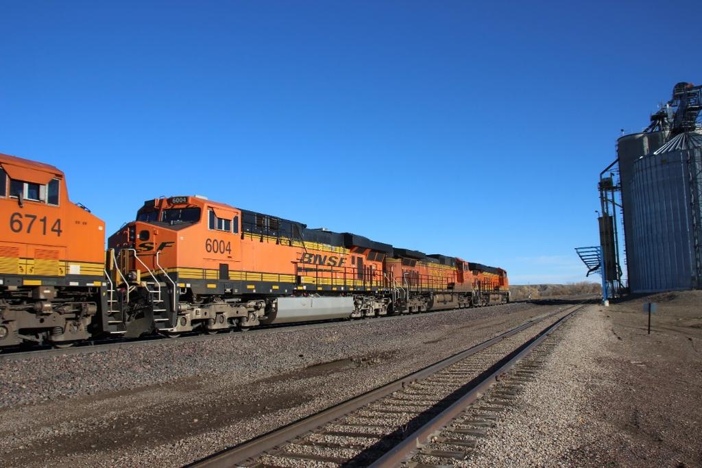 BNSF had two helper locomotives tied to the back of this train.