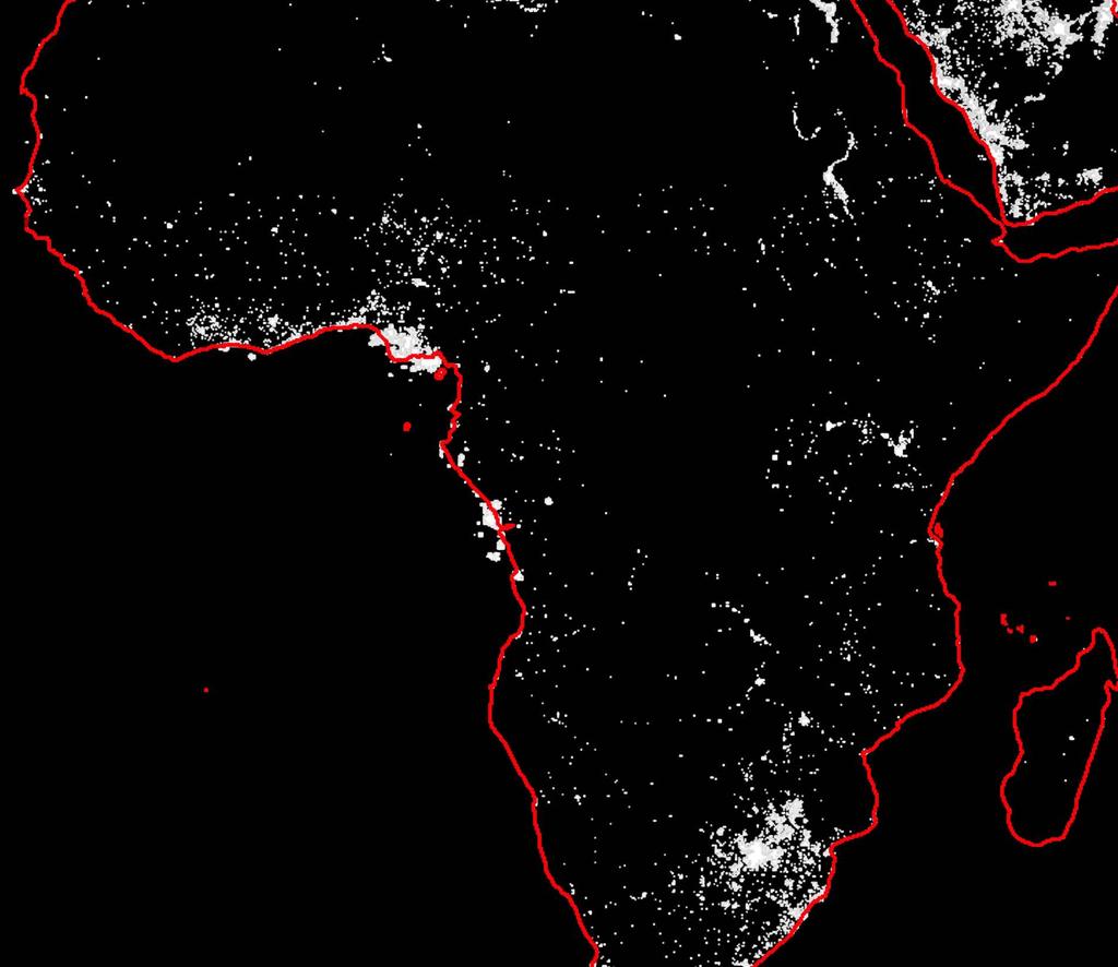 Africa at 2 am: Satellite data