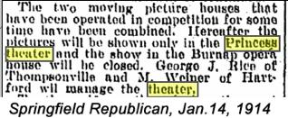 In the Jan 14, 1914 article, we see that there were two movie theaters operating in Windsor Locks.