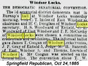 On Dec 4, 1876, a single line in the Windsor Locks news section says that Mr. W. A. Dwight is remodeling Dr. Burnap s old office to turn it into a jewelry store.