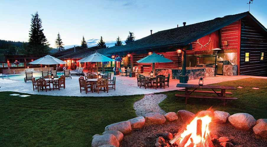 THE LODGE: Built in 1947 from timber hauled from the mountain above, The Lodge defines C Lazy U s rustic mountain elegance.