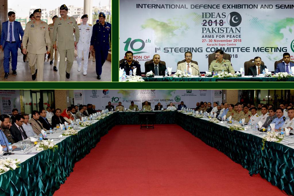 1 st Steering Committee Meeting IDEAS 2018 Karachi Expo Centre 5 th April 2018 Commander Karachi Corps, Lieutenant General Shahid Baig Mirza chaired the First Steering Committee Meeting of IDEAS 2018