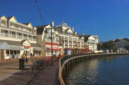 Reminiscent of other turn-of-the-century boardwalks such as Coney Island or Atlantic City, the Disney Boardwalk offers beautiful replicas of old-time buildings.